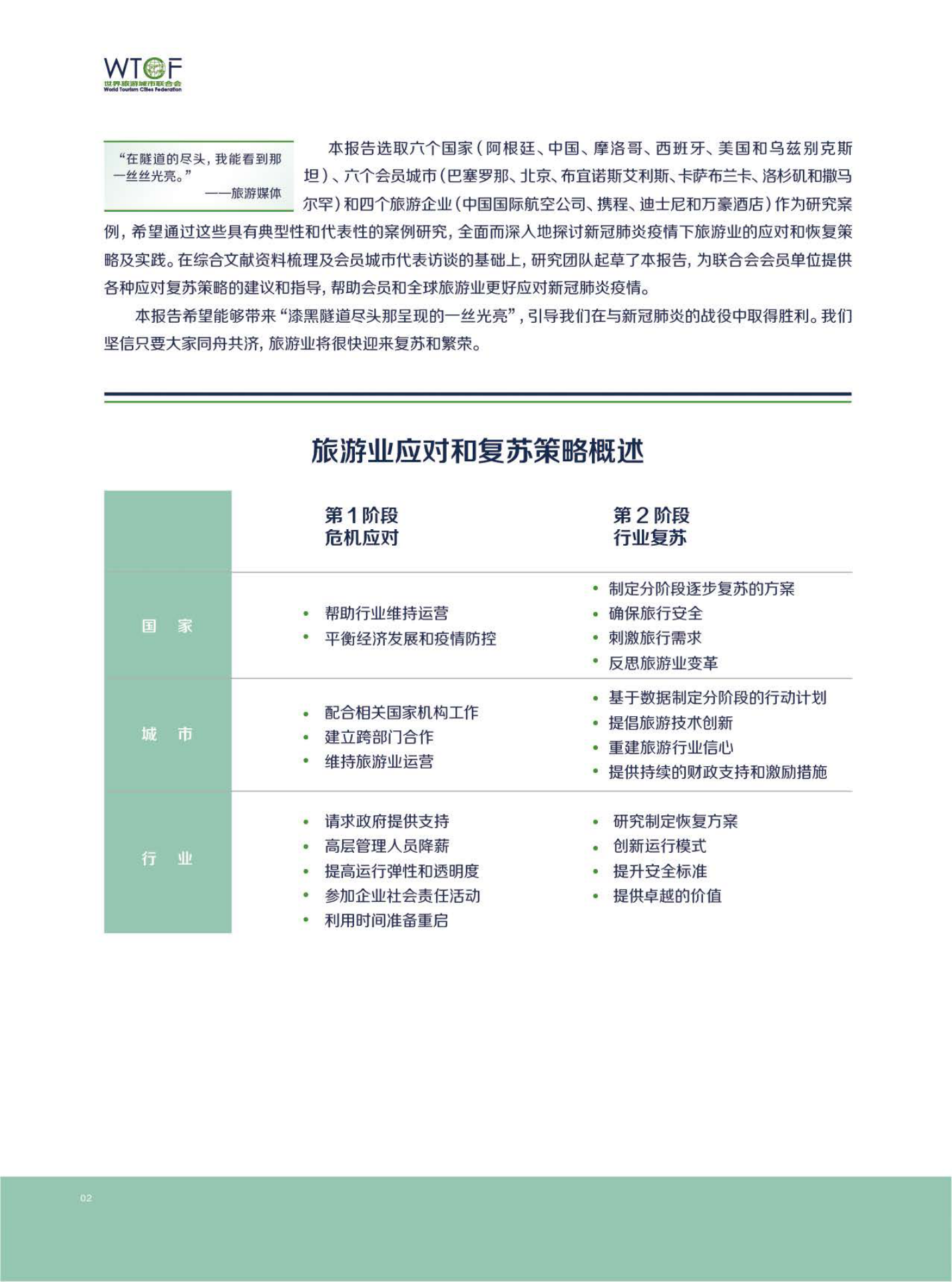 新冠肺炎疫情下世界旅游业的恢复与发展报告