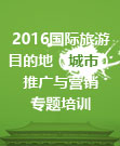 2016国际旅游目的地城市推广与营销专题培训